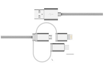 Lightning kabel 3 i 1 