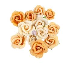 Prima Mulberry Paper Flowers Diamond 12 -Rising Fire