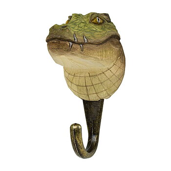 Hand carved hook Crocodile