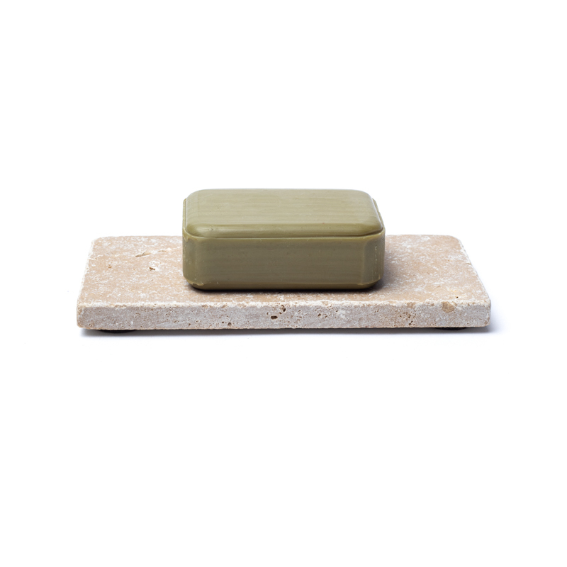 Travertin tvålkopp beige