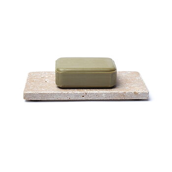Travertin tvålkopp beige