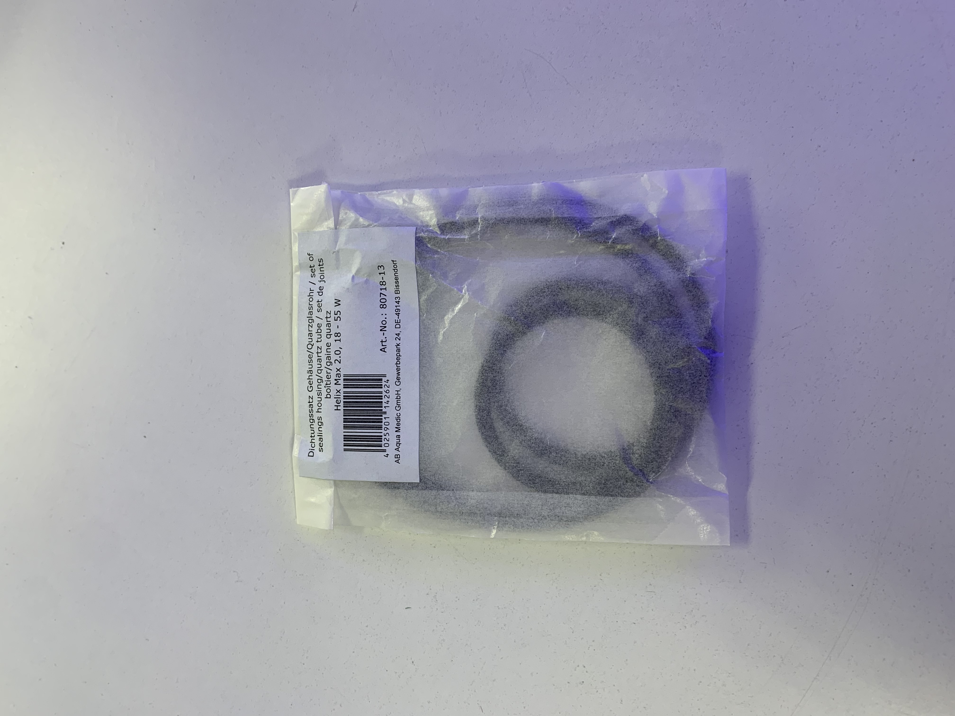 Aqua Medic Helix 18-55W housing/quartz tube  sealing set 
