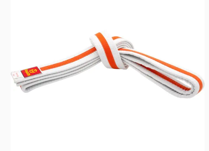 Moon Bälte Vit med Orange stripe 4 - 4,5 cm