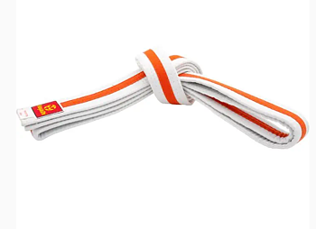 Moon Bälte Vit med Orange stripe 4 - 4,5 cm