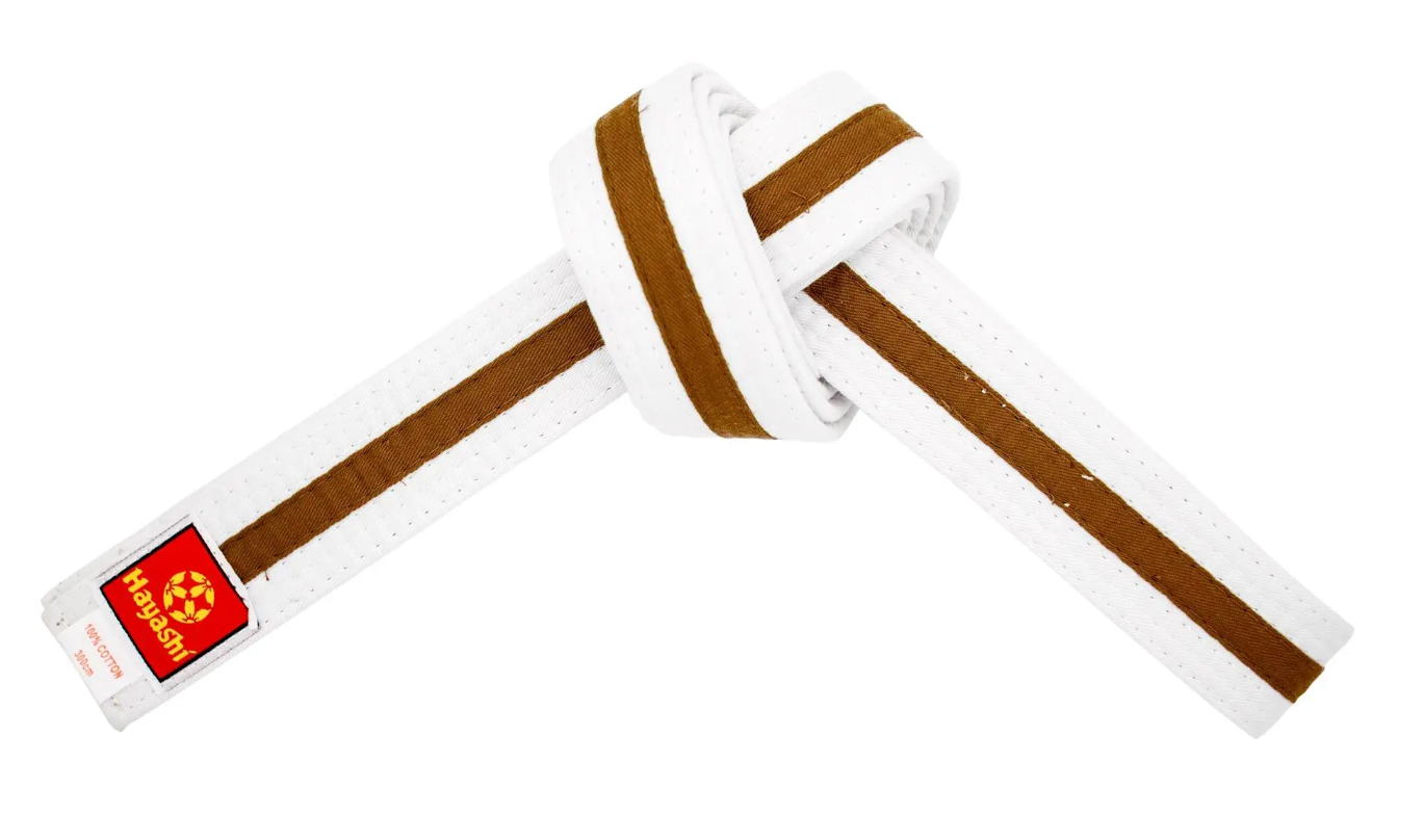 Moon Belt White with Brown stripe 4 - 4,5  cm