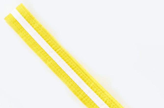 Moon bälte Gul med Vit stripe 4 - 4,5 cm 