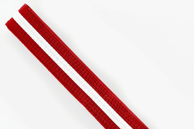 Moon belt Red with White stripe 4 - 4,5 cm