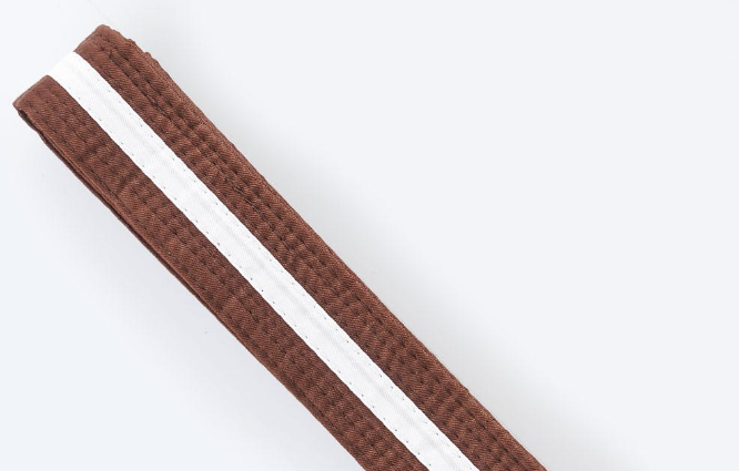 Moon bälte Brun med Vit stripe 4 - 4,5 cm 