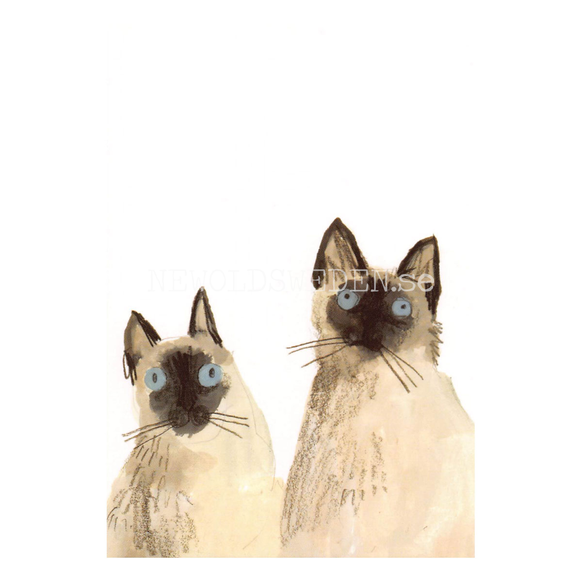 Twin Siamese Cats 2020 - Kathy Lam - Postcard A6 - 1608 - 2