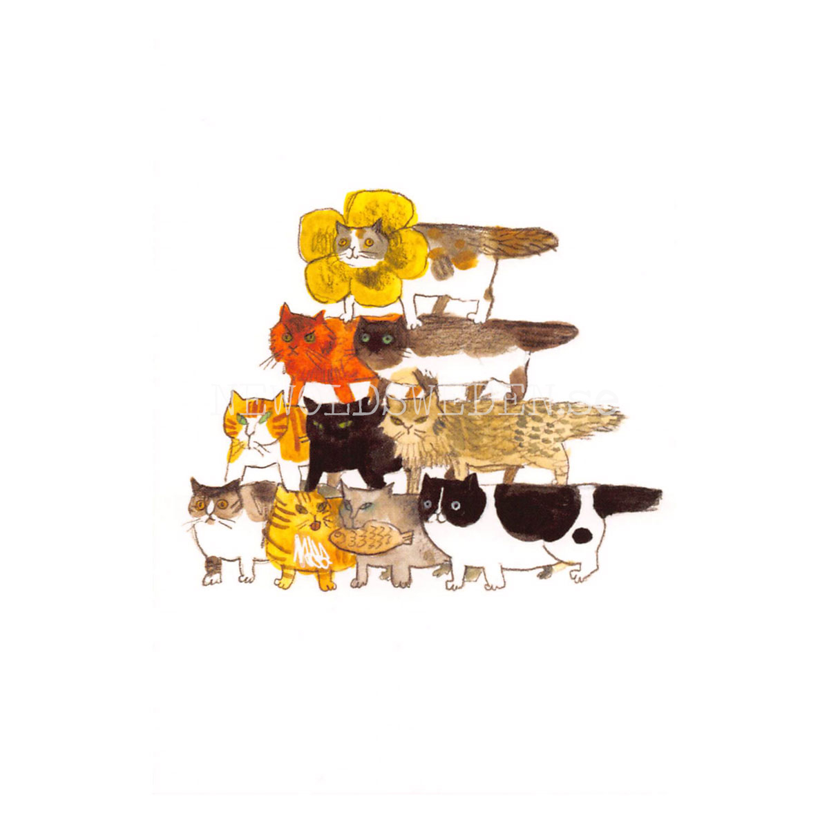 The Cat Pyramid 2019 - Kathy Lam - Postcard A6 - 1608 - 2
