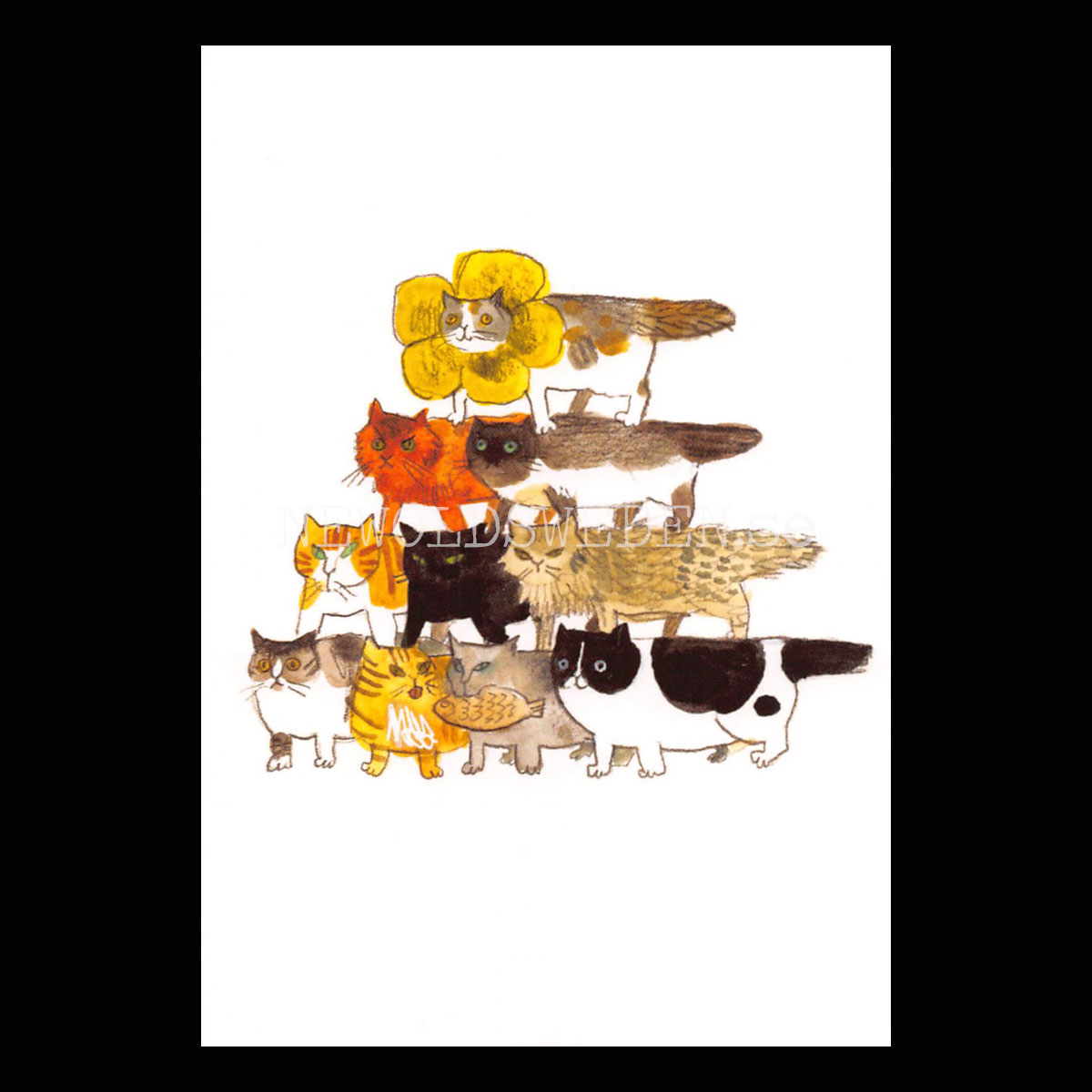 The Cat Pyramid 2019 - Kathy Lam - Postcard A6 - 1608