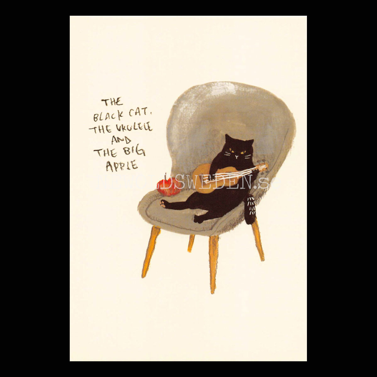 The Black Cat, the Ukulele, and the Big Apple 2019 - Kathy Lam - Postcard A6 - 1608