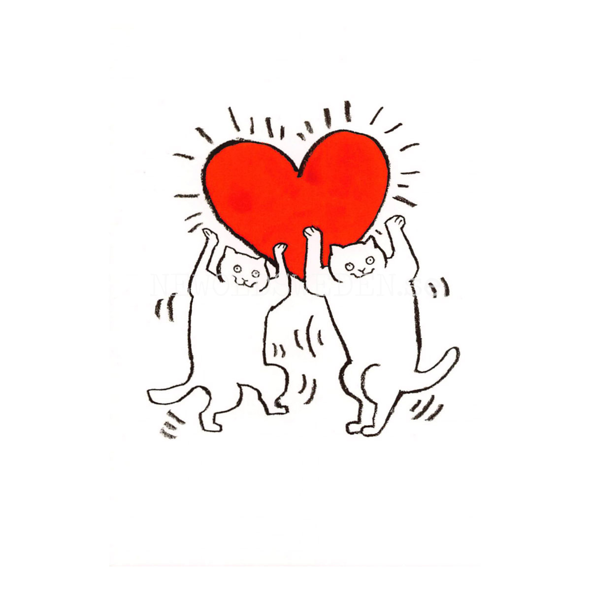 Cat Heart Dance 2019 - Kathy Lam - Postcard A6 - 1608 - 2