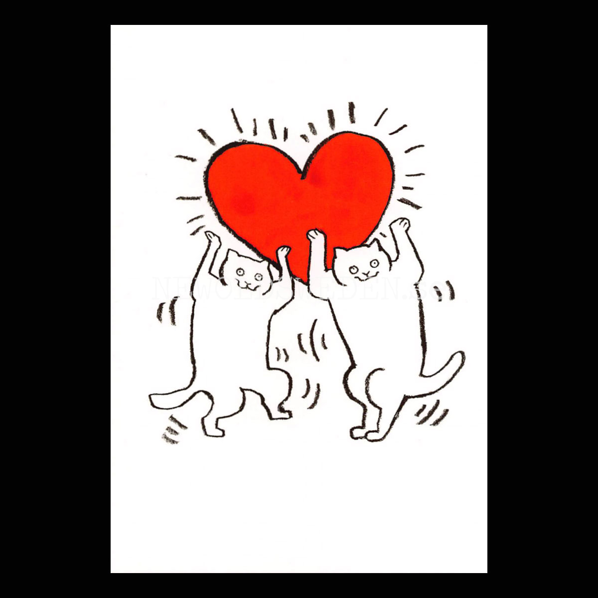 Cat Heart Dance 2019 - Kathy Lam - Postcard A6 - 1608