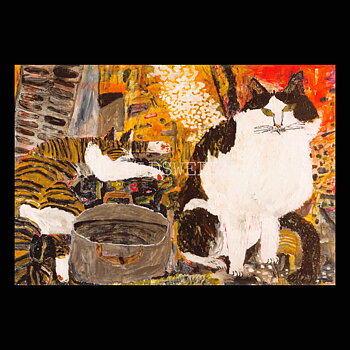 Cats in the Landlord´s House 2017 - mirocomachiko - Postcard A6 - 1608