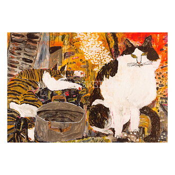 Cats in the Landlord´s House 2017 - mirocomachiko - Postcard A6 - 1608