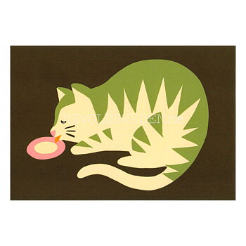 Cat with Milk 2020 - Naomi Wilkinson - Postcard A6 - 1608