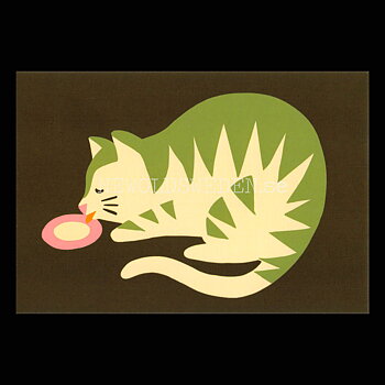 Cat with Milk 2020 - Naomi Wilkinson - Postcard A6 - 1608
