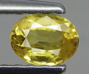 Vacker 4.5x3.5 mm oval slipad naturlig gul safir ädelsten