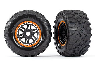 Traxxas 8972T Tires & Wheels Maxx/Black/Orange (17mm) 2,8 TSM (2)