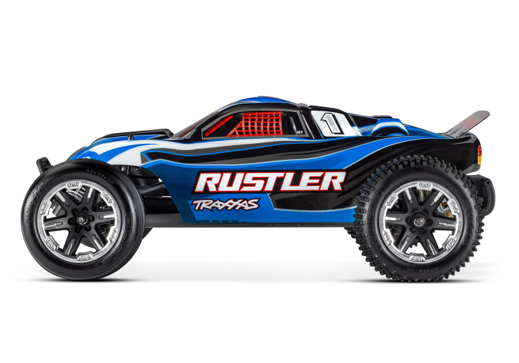 Traxxas Rustler 2WD 1/10 RTR TQ Blue LED - With Battery/Charger - 2