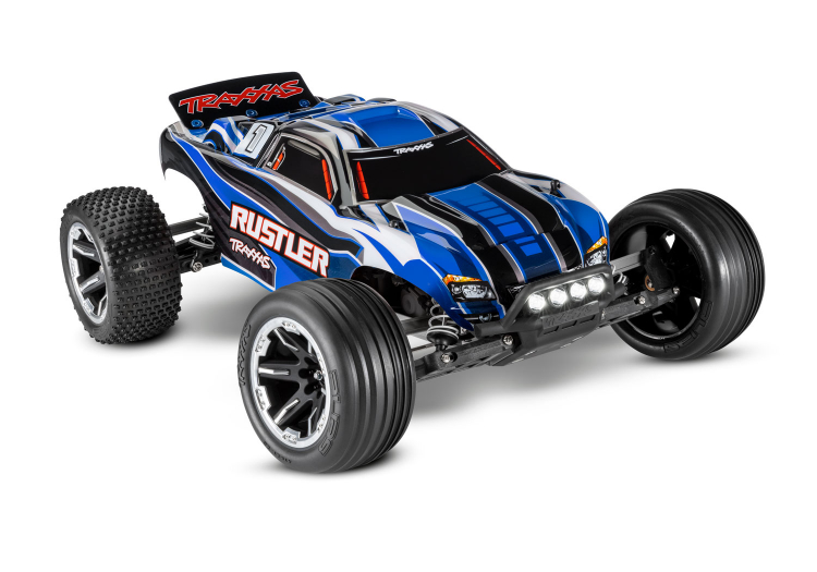 Traxxas Rustler 2WD 1/10 RTR TQ Blue LED - With Battery/Charger