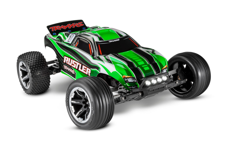 Traxxas Rustler 2WD 1/10 RTR TQ Green LED - With Battery/Charger