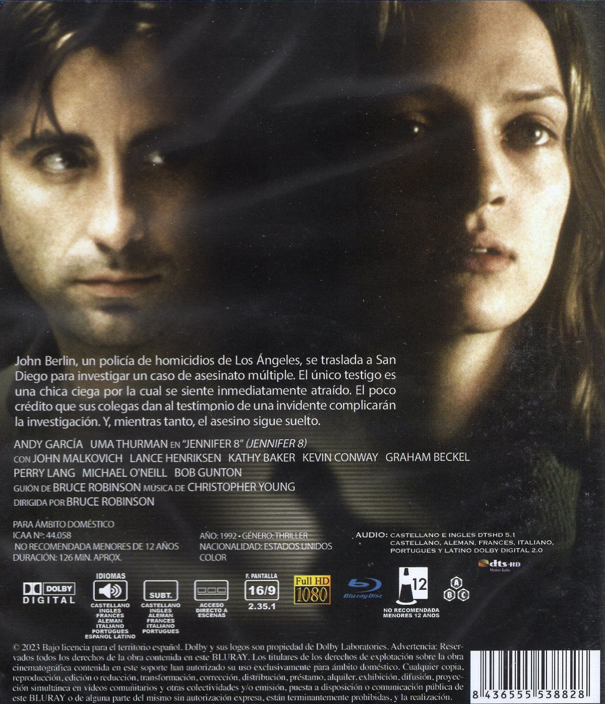 Jennifer 8  (ej svensk text) (Blu-ray) - 2