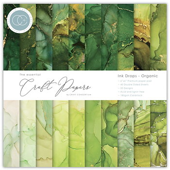 Craft Consortium Essential Craft Papers - 6x6 inch Paper pad Ink drops Organic