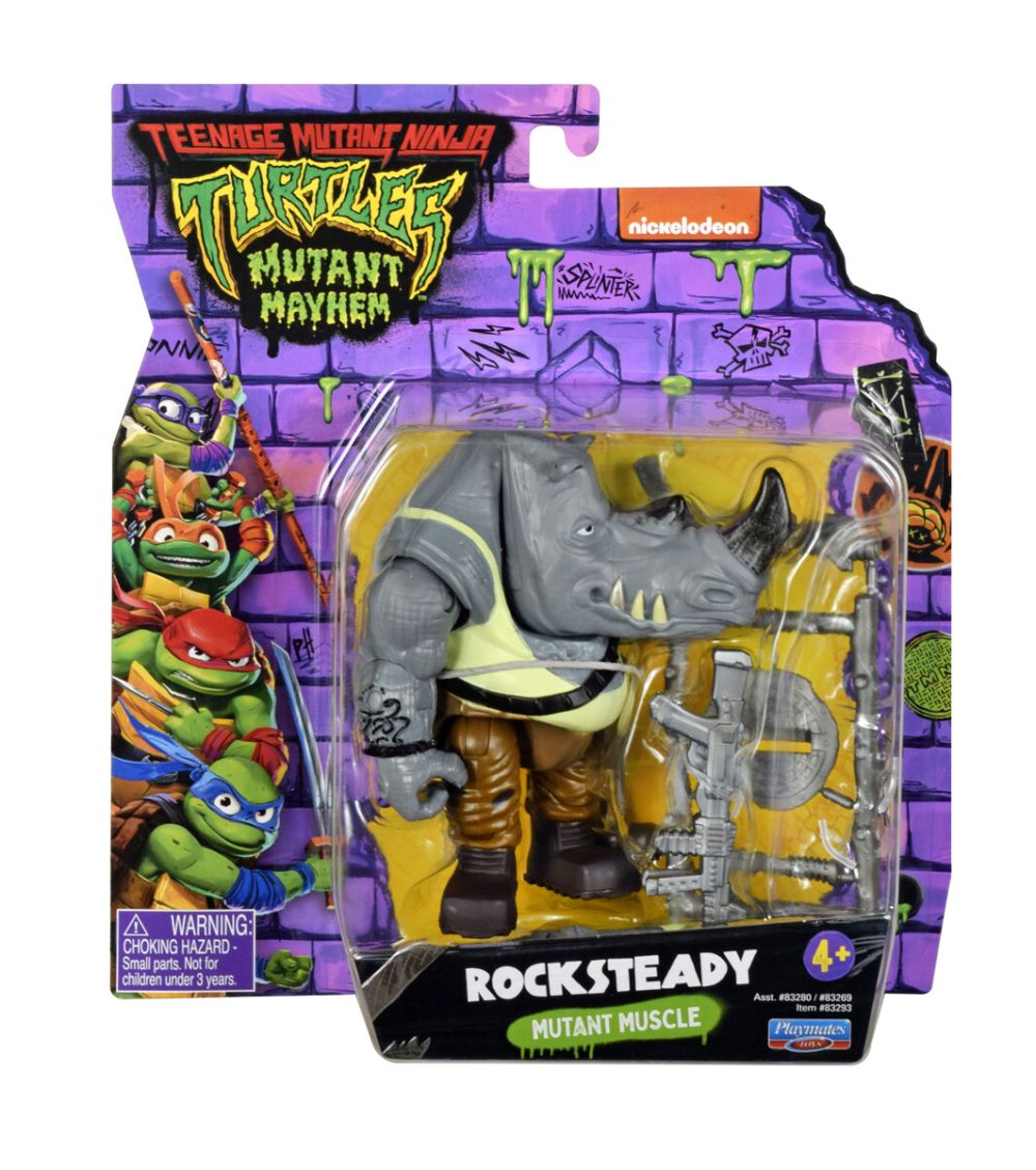 Turtles Mutant Mayhem Figur Rocksteady, 12 cm