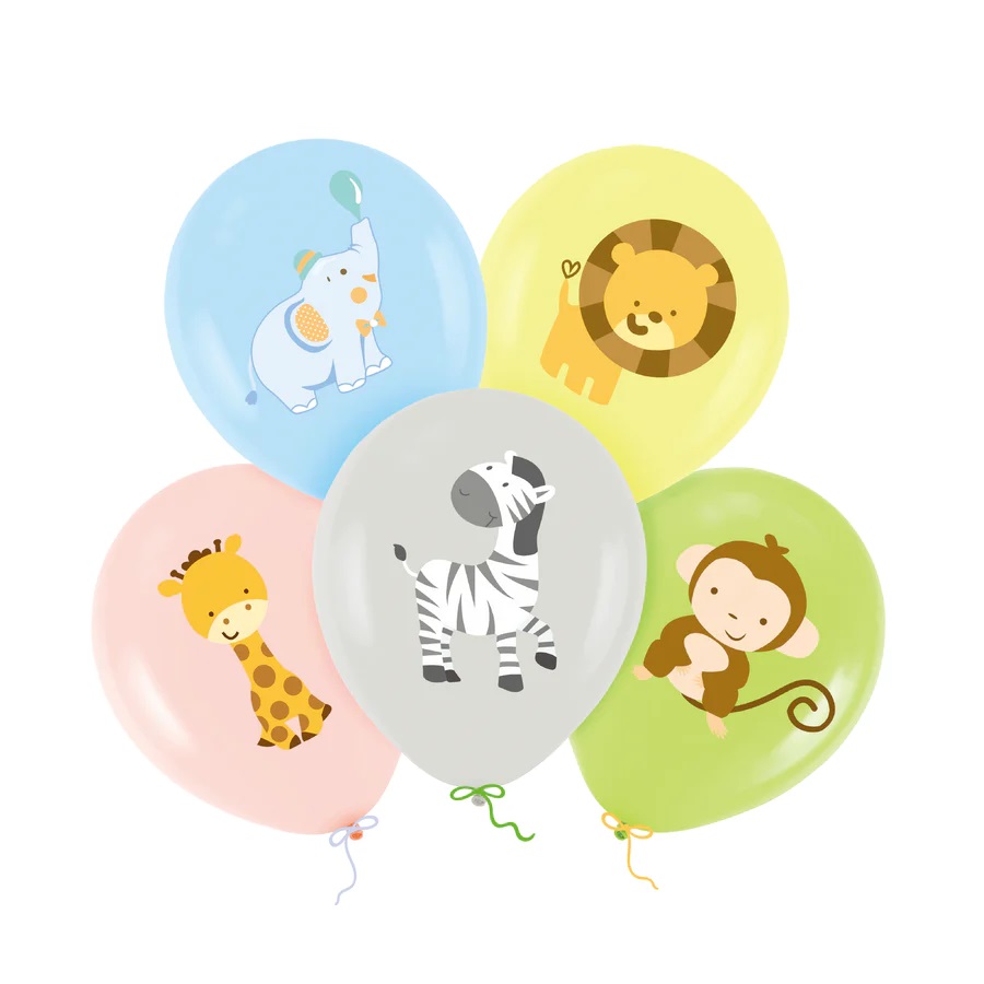Ballongbukett med cirkus djur (5-pack)