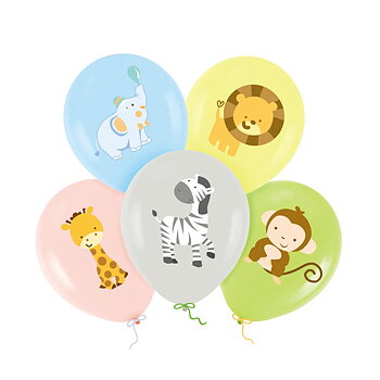 Ballongbukett med vilda djur (5-pack)