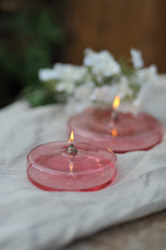 Oljelampa glas - Tefat - Rosa - 11x2,5 cm - 3