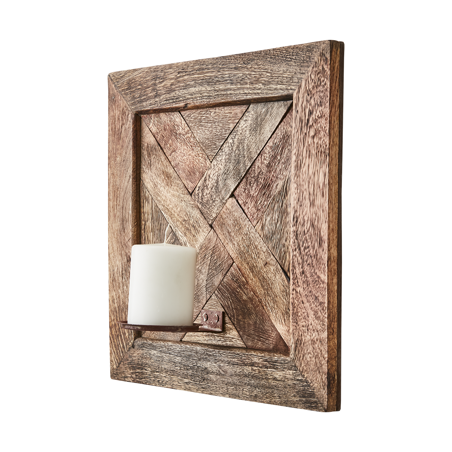 Wall candle holder - Candle holder - Wall candle holder - Wood - 40x40 cm - 2