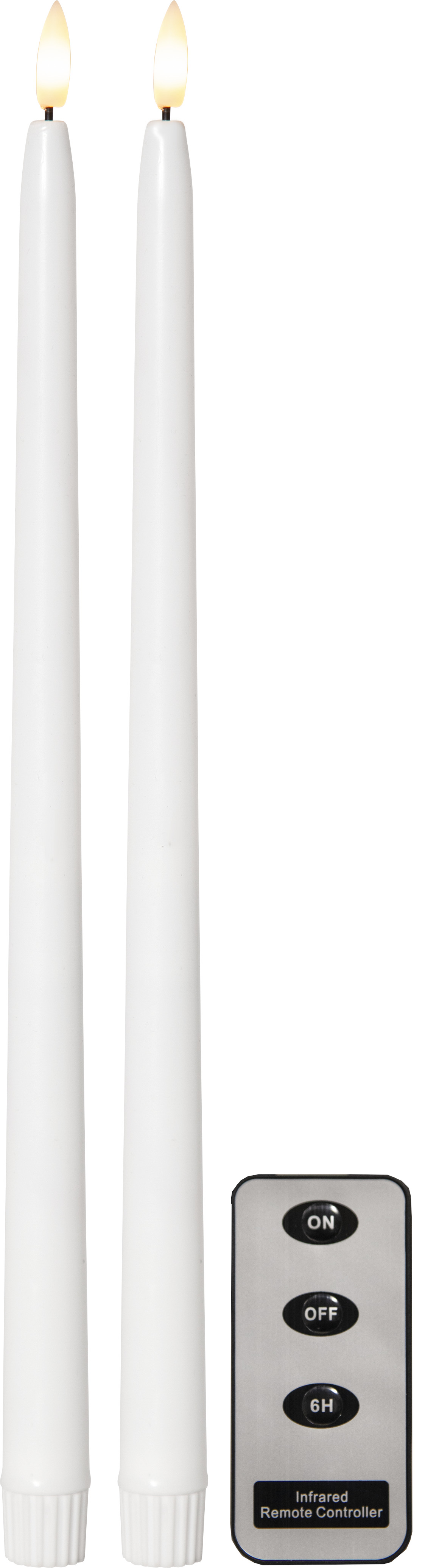 2 st höga antikljus 38 cm. LED-ljus med batteri och timer - 5