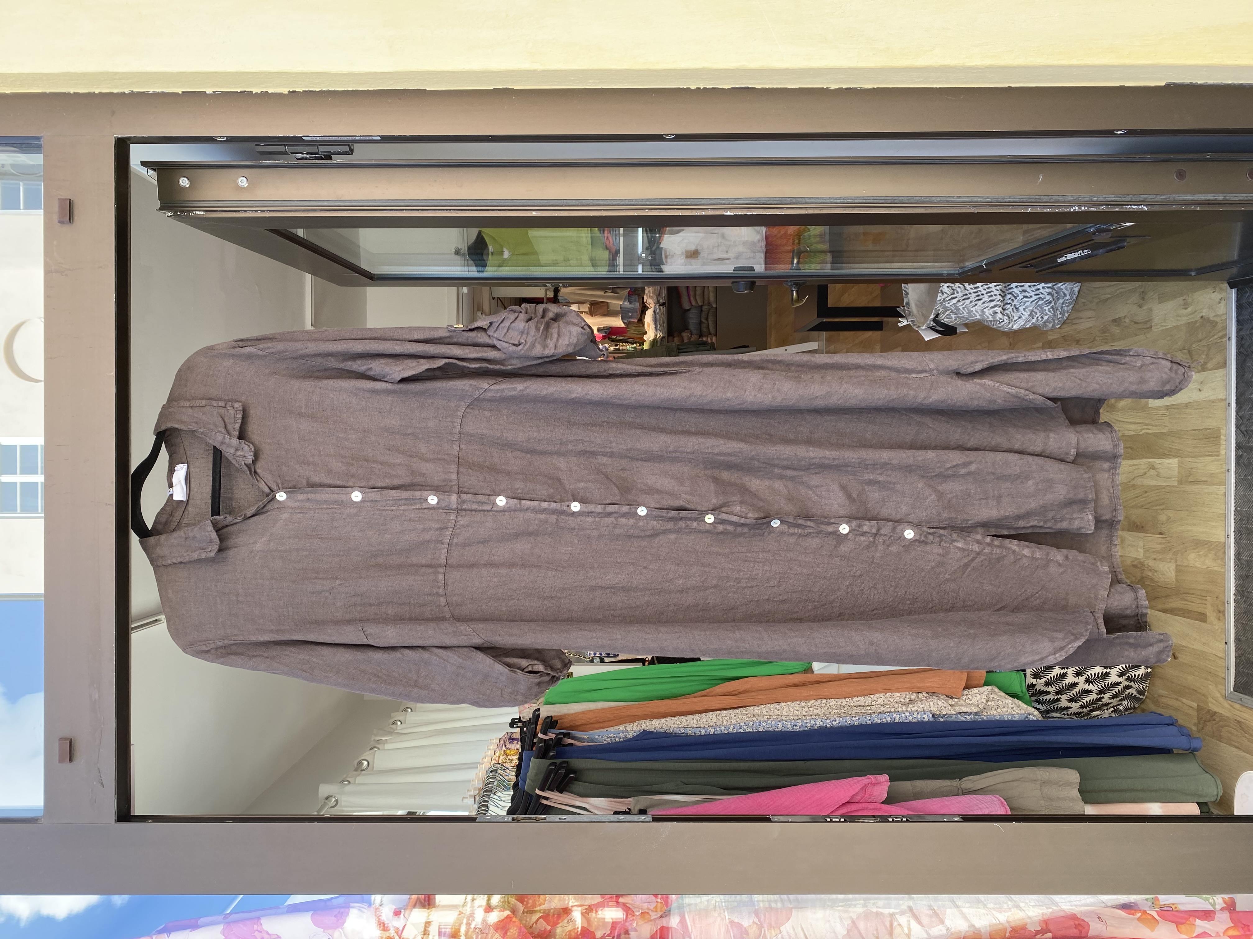 Linne Kimono/Klänning Brun