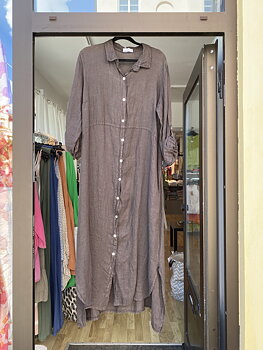 Linne Kimono/Klänning Brun