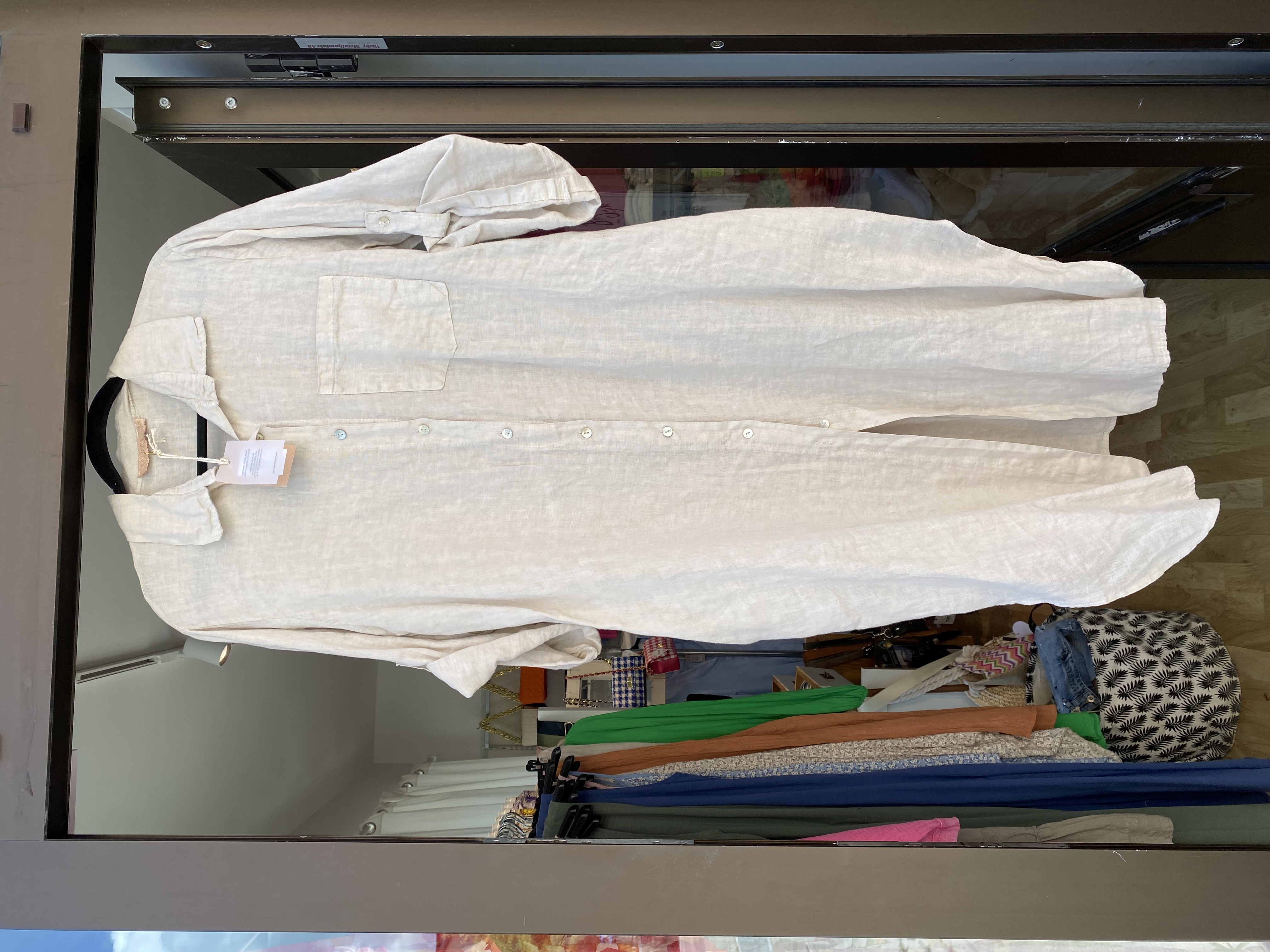 Linne Kimono/Klänning Beige