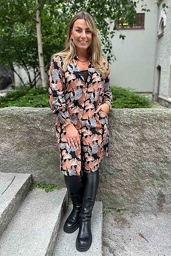 Isay - Asta Printed Dress Autumn Fan