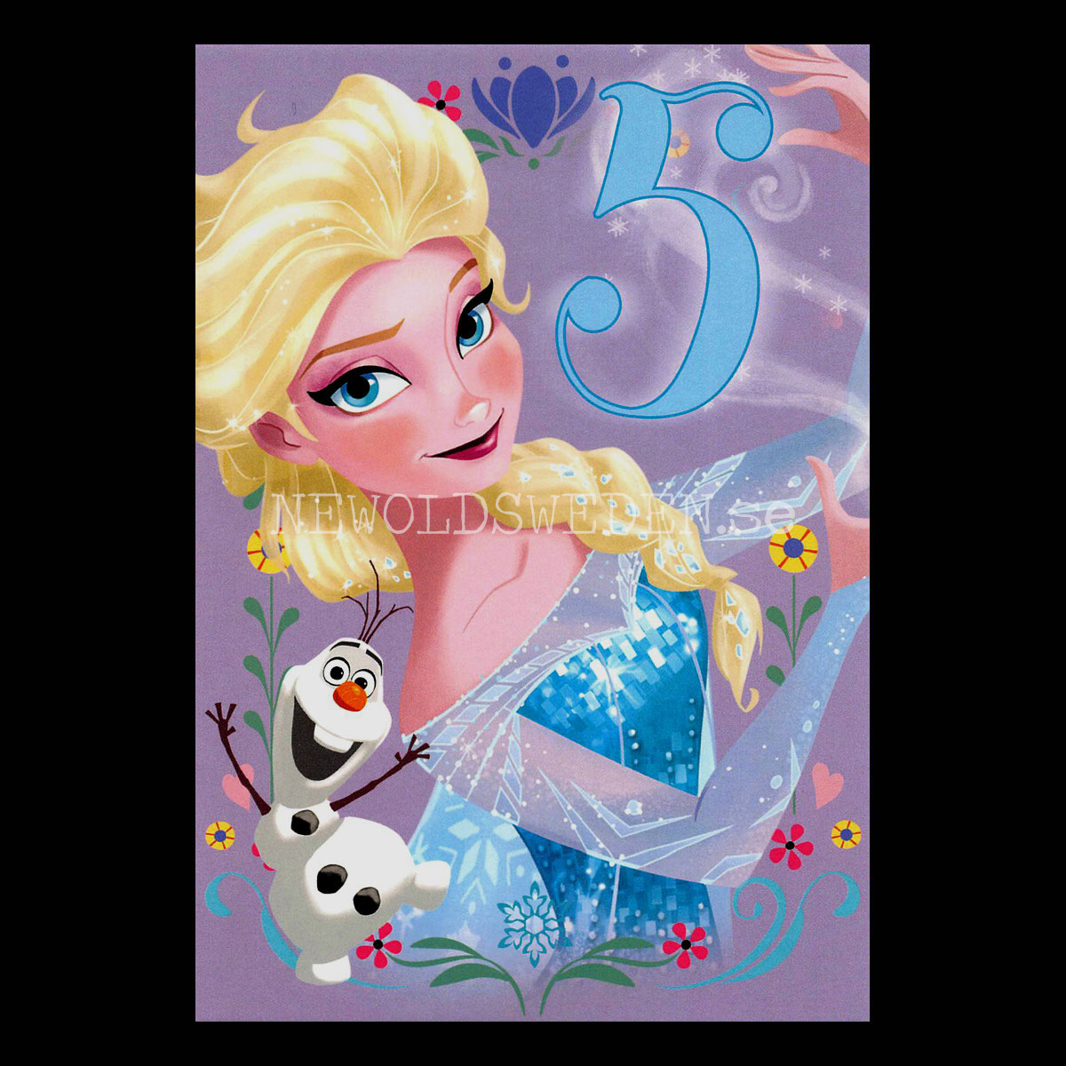 Grattis 5-år FROZEN DISNEY Vykort - 556