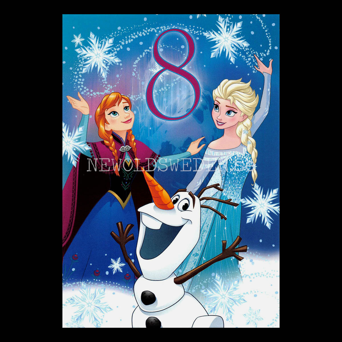 Grattis 8-år FROZEN DISNEY Vykort - 556