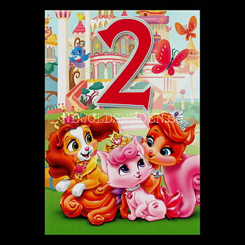 Grattis 2-år PRINCESS PALACE PETS DISNEY Vykort - 556