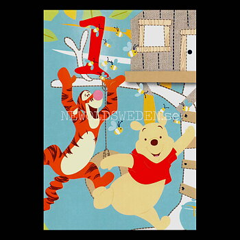 Grattis 1-år WINNIE THE POOH DISNEY Vykort - 556