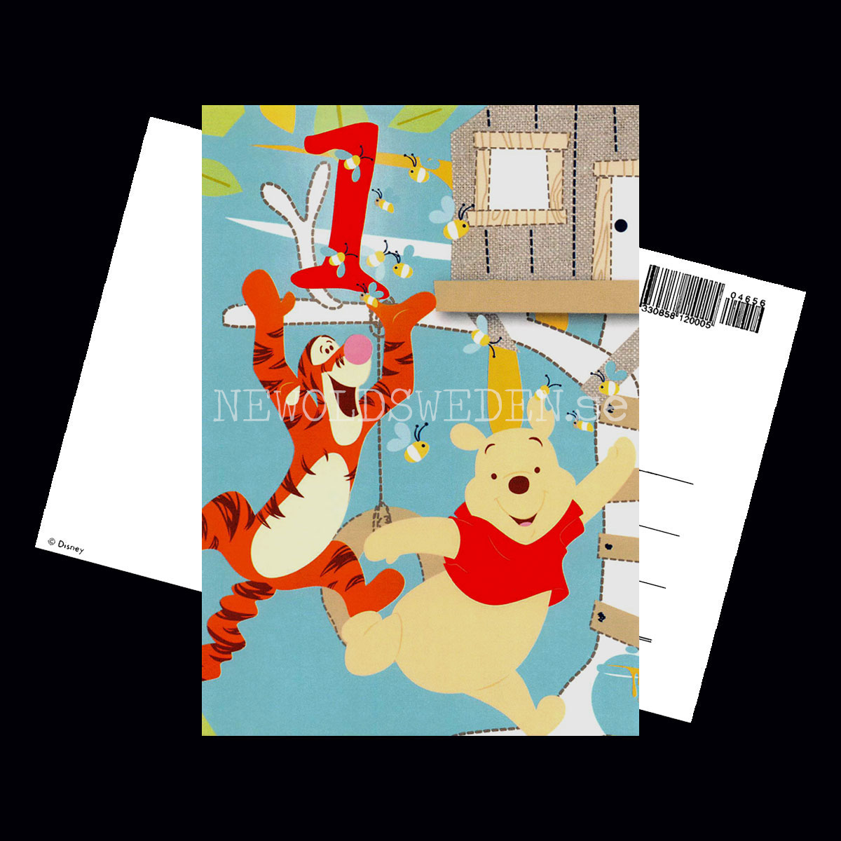 Grattis 1-år WINNIE THE POOH DISNEY Vykort - 556 - 2