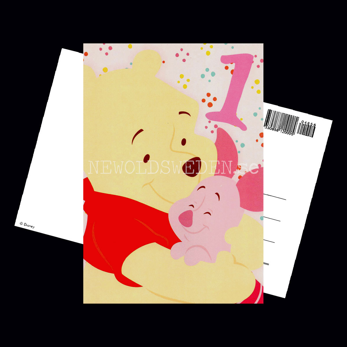 Grattis 1-år WINNIE THE POOH DISNEY Vykort - 556 - 2