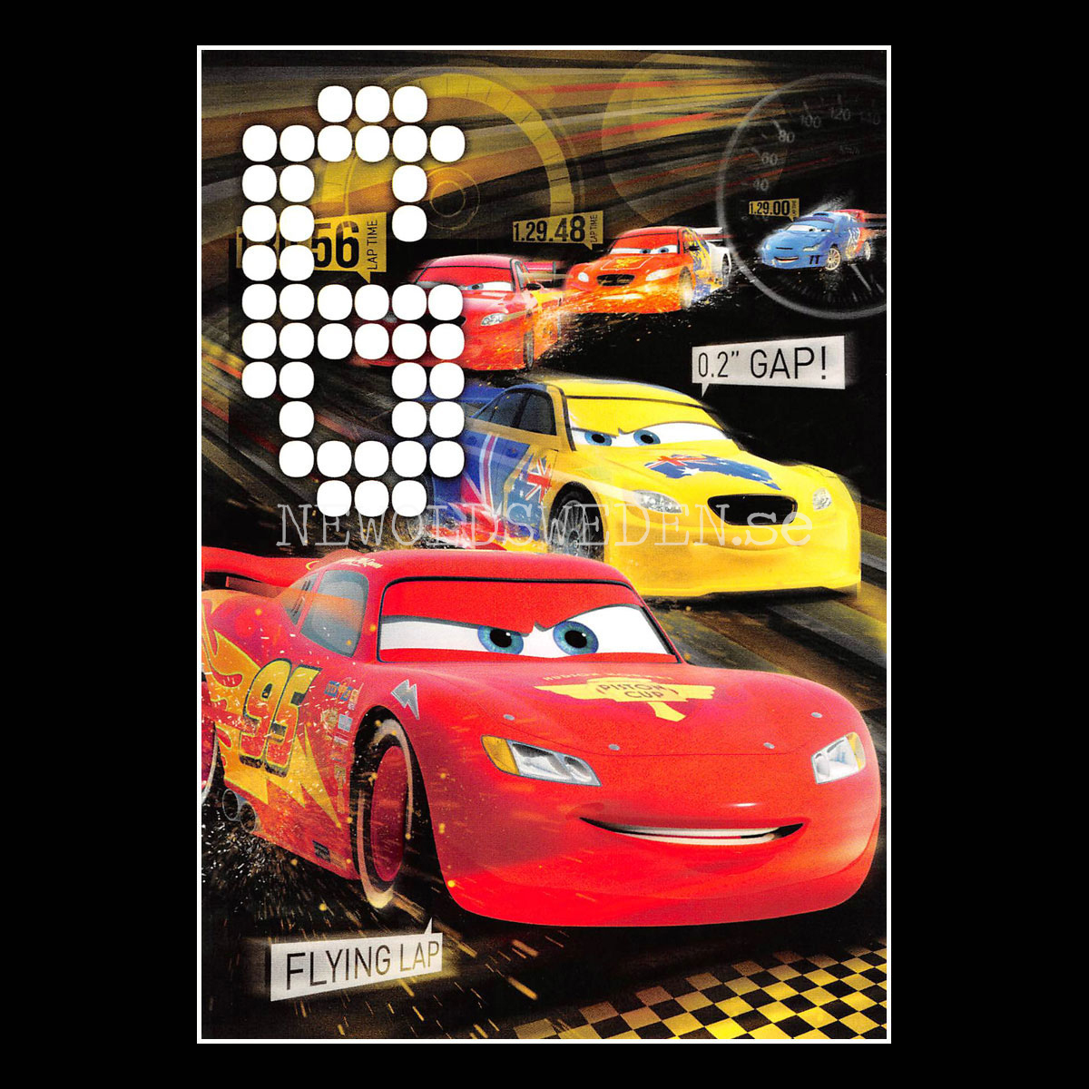 Grattis 6-år CARS DISNEY Vykort - 556