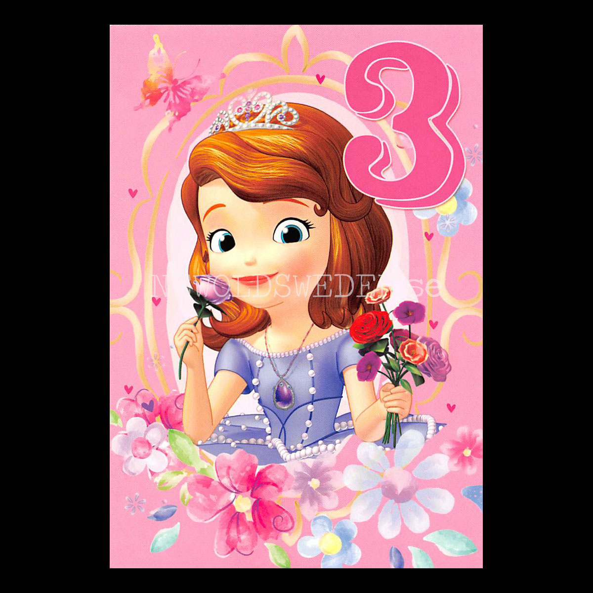 Grattis 3-år SOFIA THE FIRST DISNEY Vykort - 556
