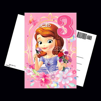 Grattis 3-år SOFIA THE FIRST DISNEY Vykort - 556