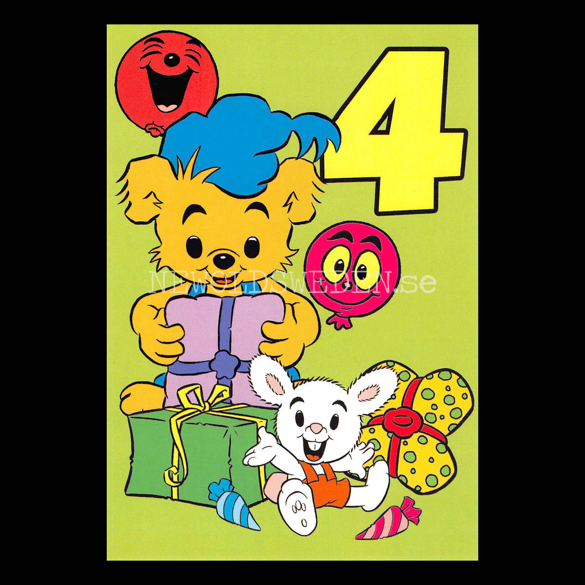 Grattis 4-år BAMSE Vykort - 556