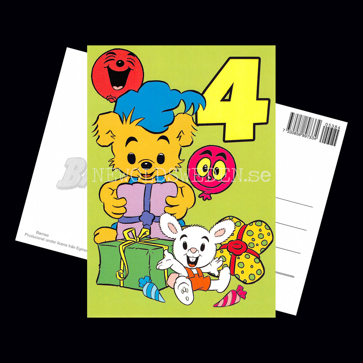 Grattis 4-år BAMSE Vykort - 556 - 2